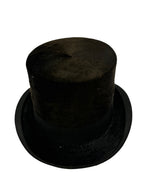 Haut-de-forme antique en soie noire 1900-1920