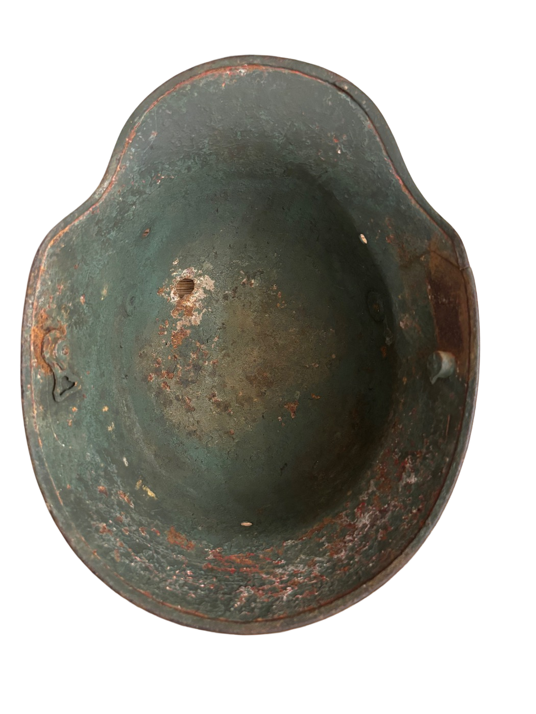 Camouflage German M16/M17 Stahlhelm WW1 with bullet impact