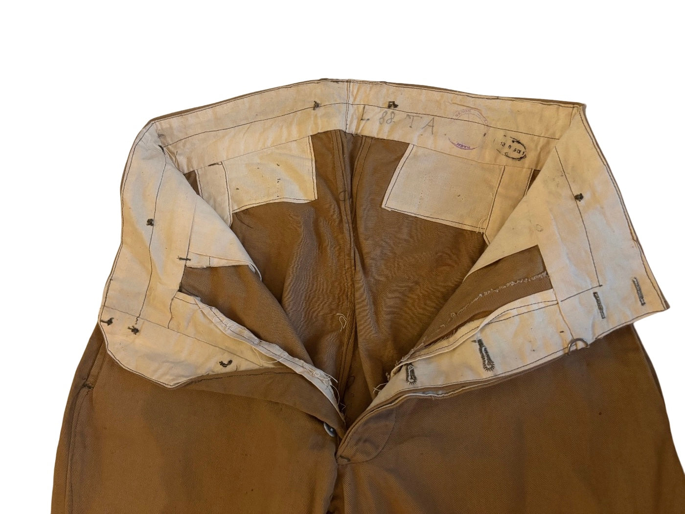 Pantalon original de l'armée française Seconde Guerre mondiale marqué