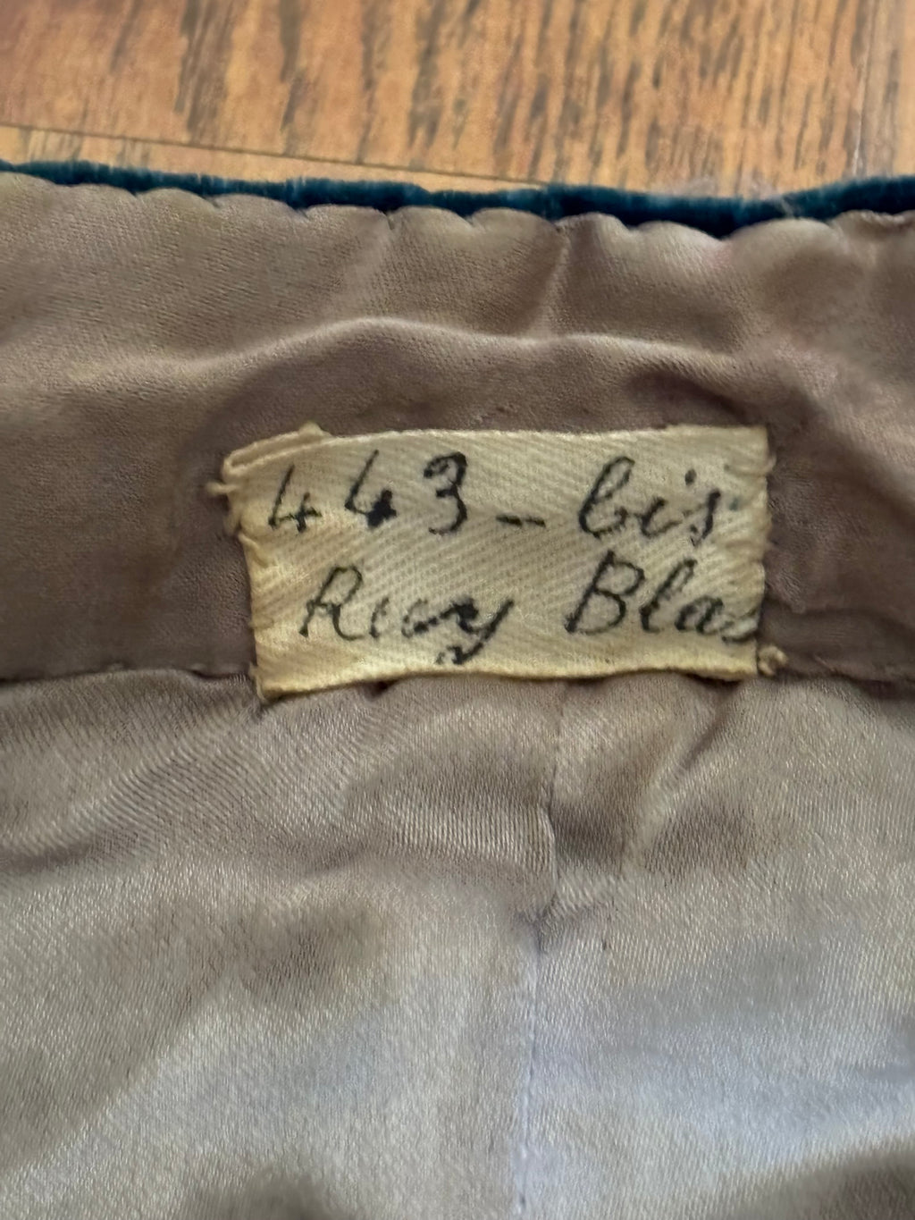 Antique French velvet theater costume, ca. 1940
