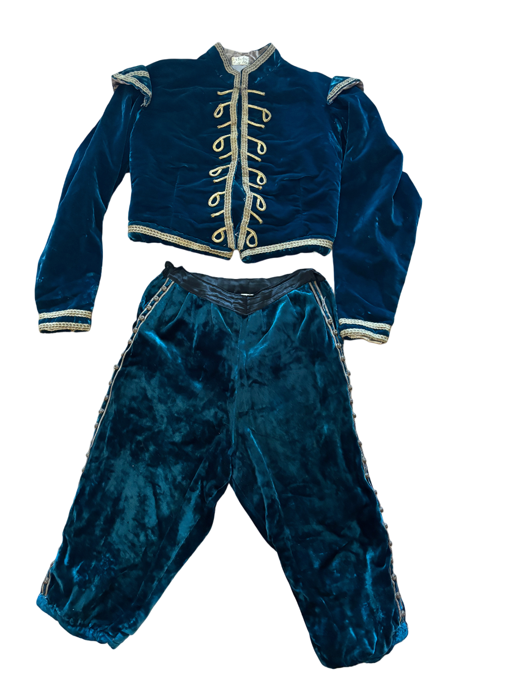 Antique French velvet theater costume, ca. 1940