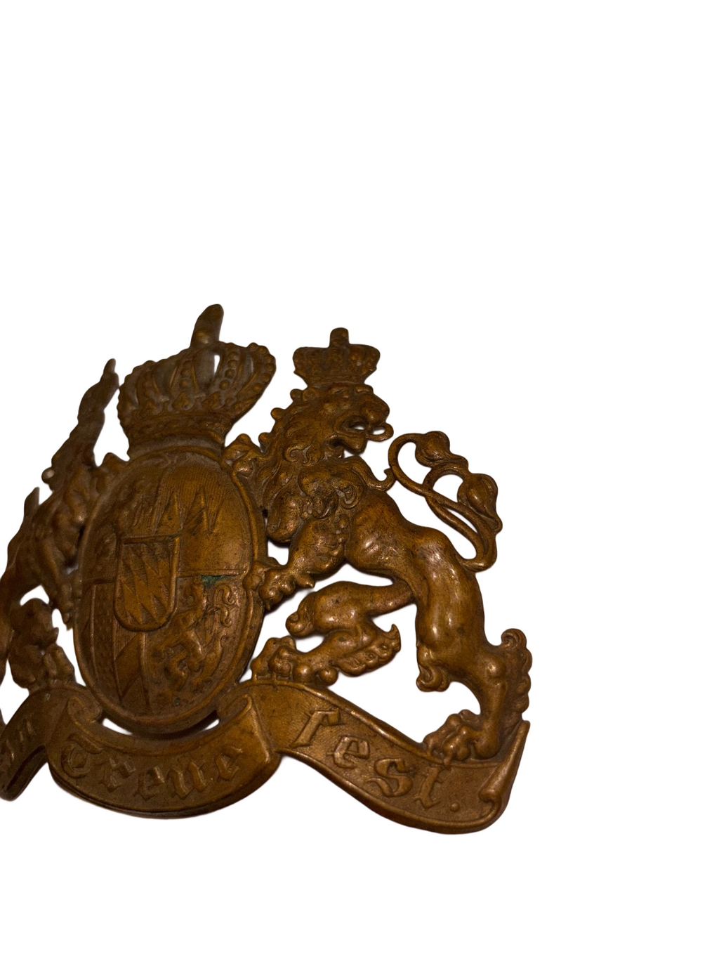 Bavarian soldiers' helmet plate "In Treue Fest"