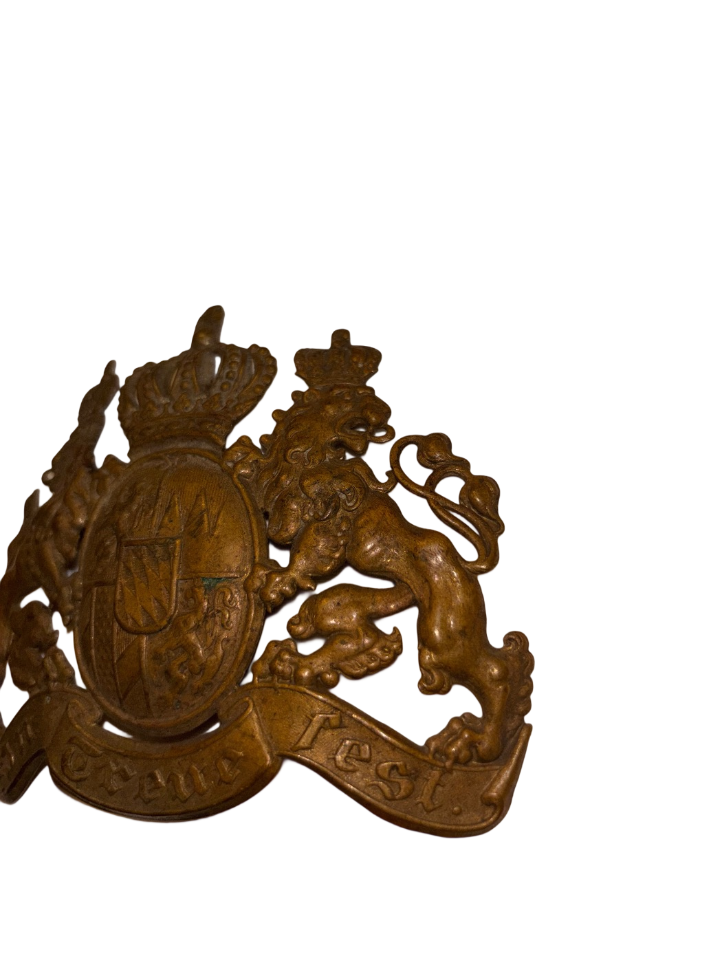 Plaque de casque des soldats bavarois "In Treue Fest"