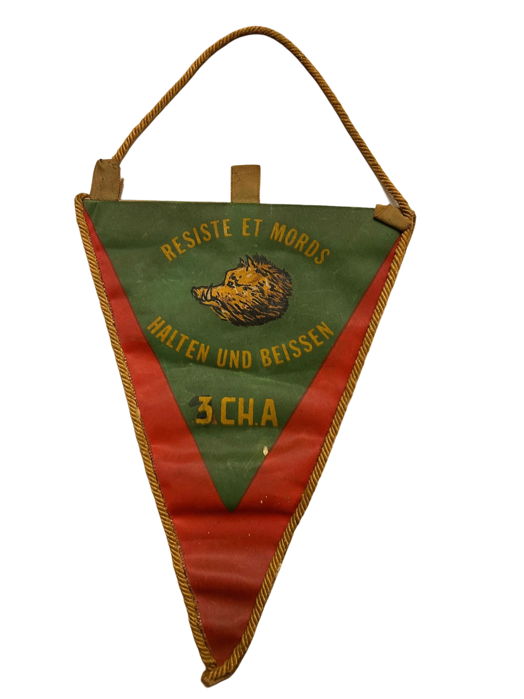 Belgisch militair vaantje 3e Chasseurs Ardennais “Résiste et Mords”