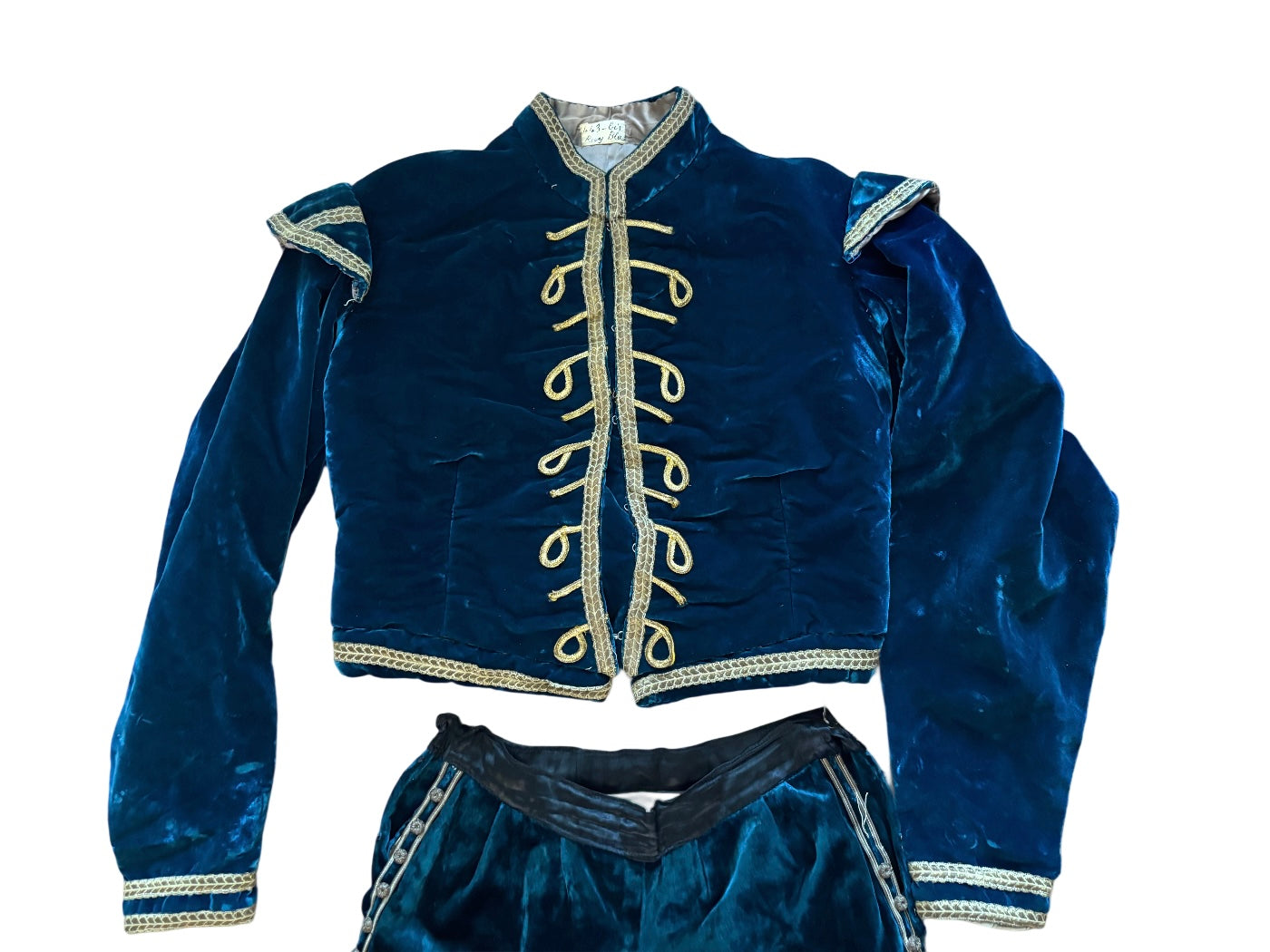 Antique French velvet theater costume, ca. 1940