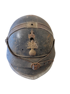 Ancien casque de pompier français en métal, vers 1900