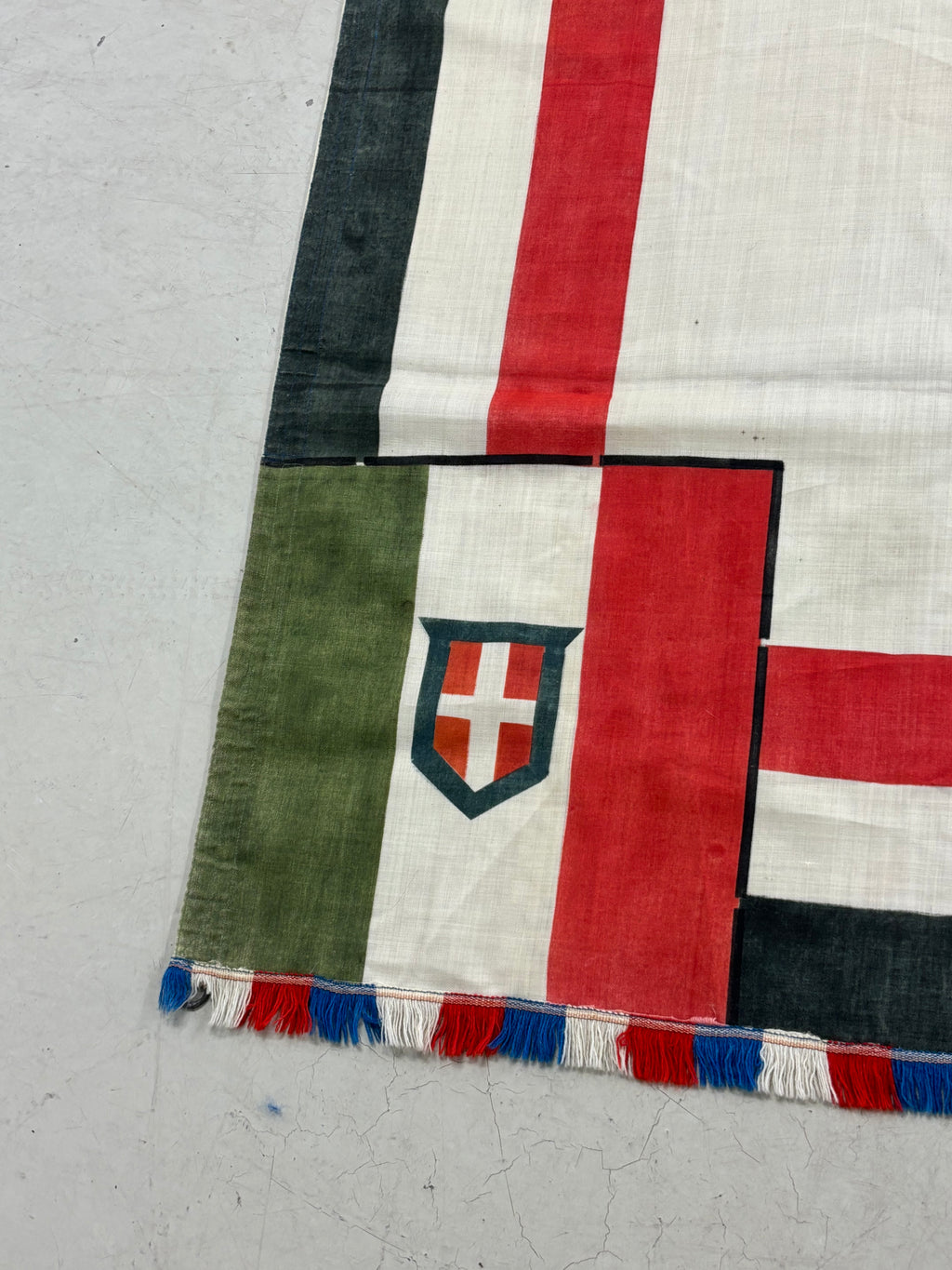 Uniek zeldzaam WO1 handgeschilderd herdenkingsvaandel linnen 2 x 2,15 M