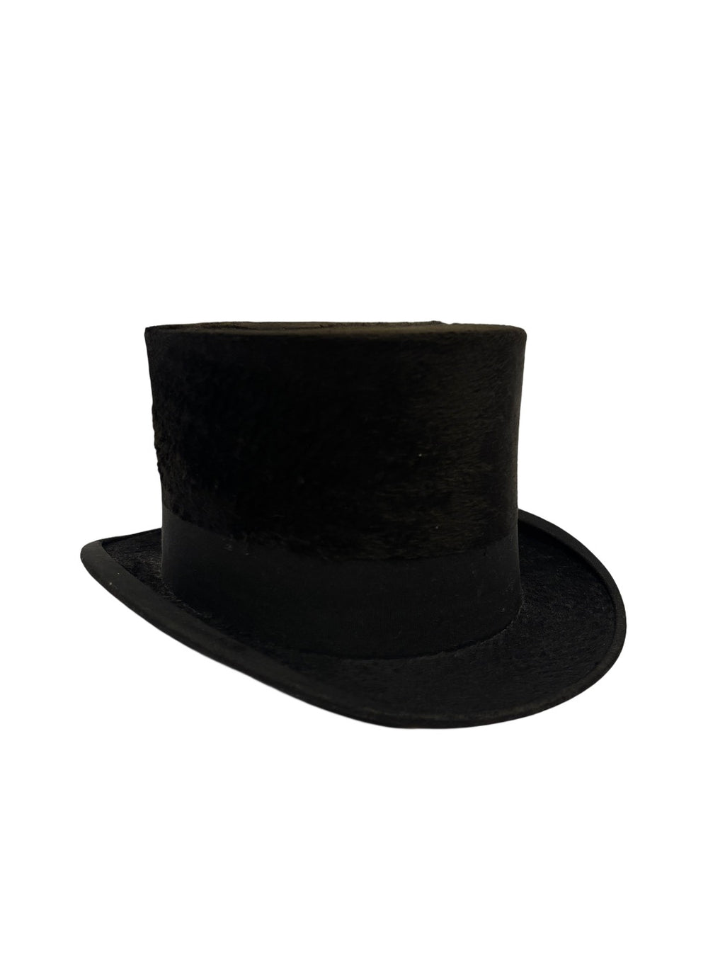 Haut-de-forme antique en soie noire 1900-1920