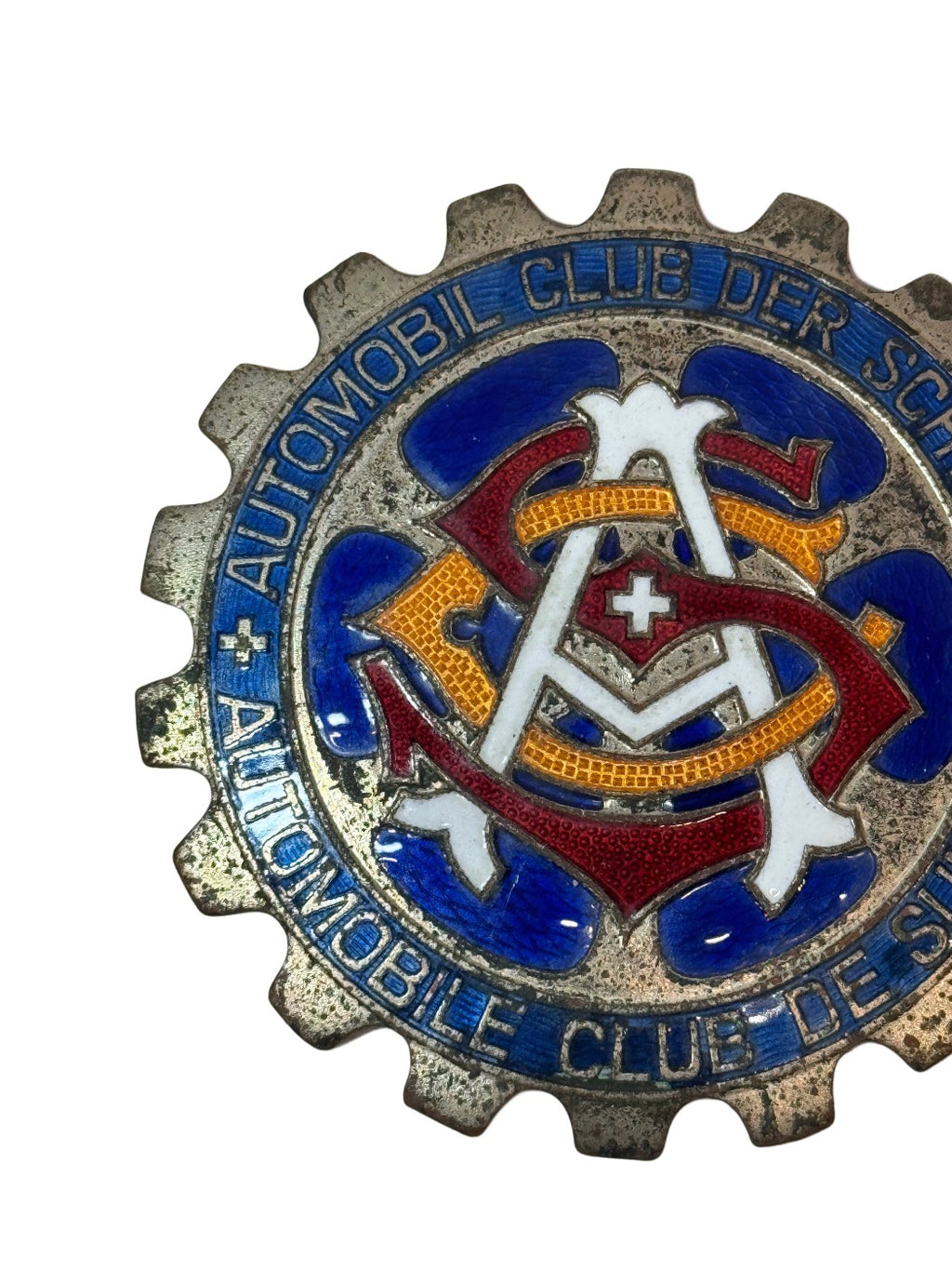 Vintage geëmailleerde “Automobil Club der Schweiz” plaquette