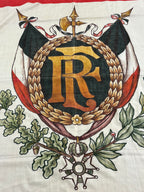 Uniek zeldzaam WO1 handgeschilderd herdenkingsvaandel linnen 2 x 2,15 M