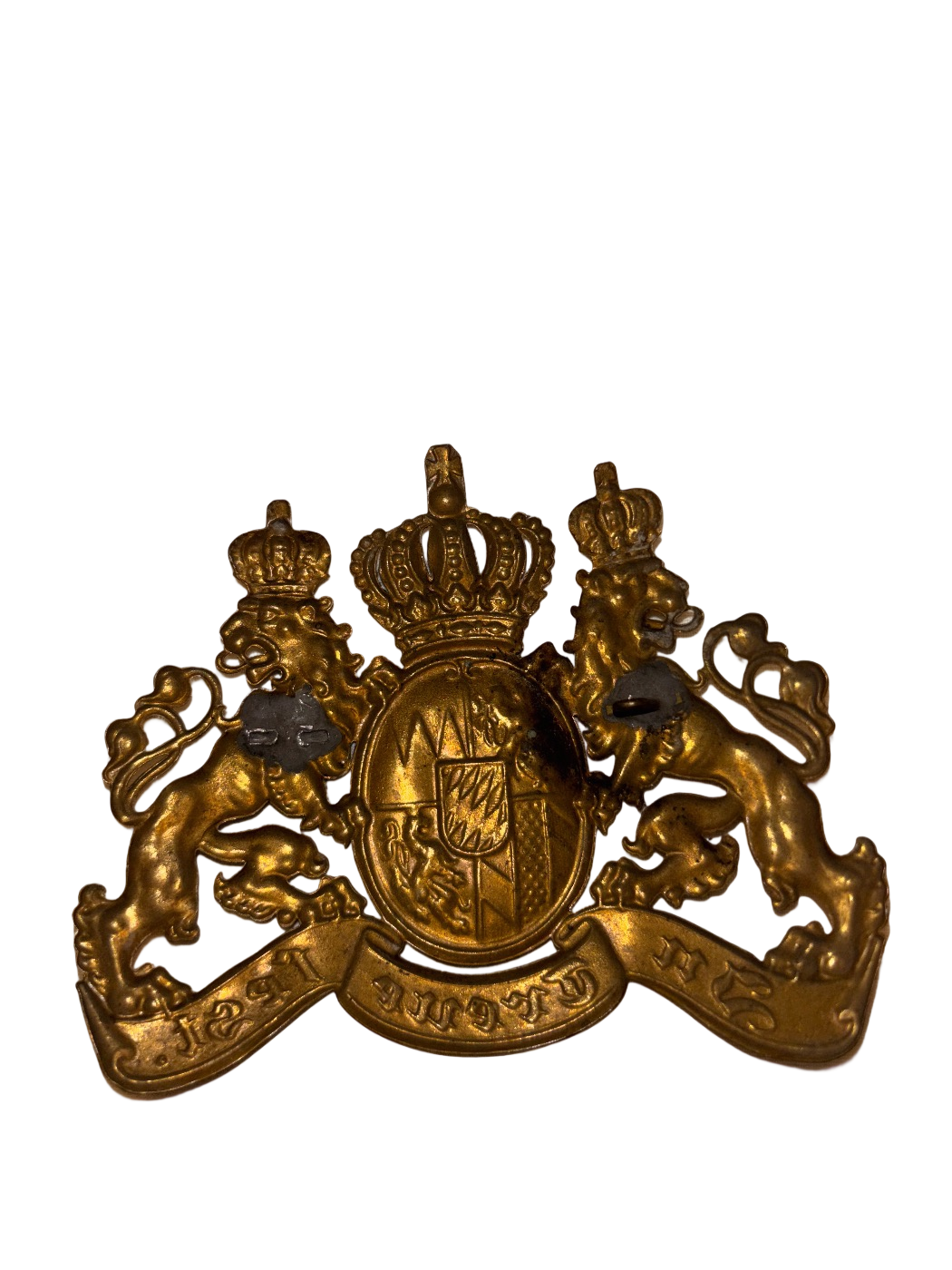 Plaque de casque des soldats bavarois "In Treue Fest"