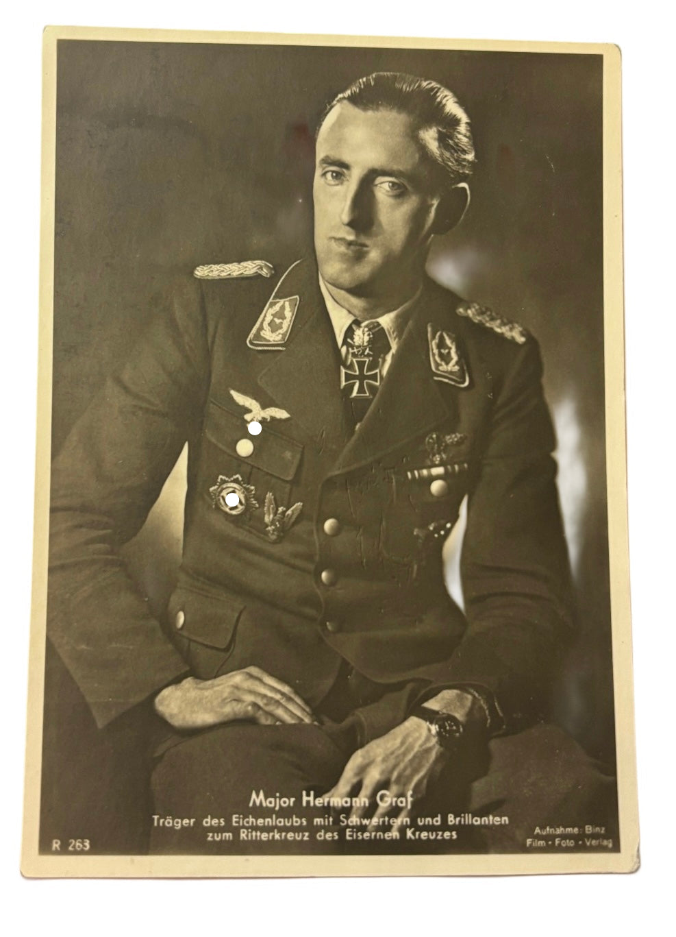Photo card Major Hermann Graf