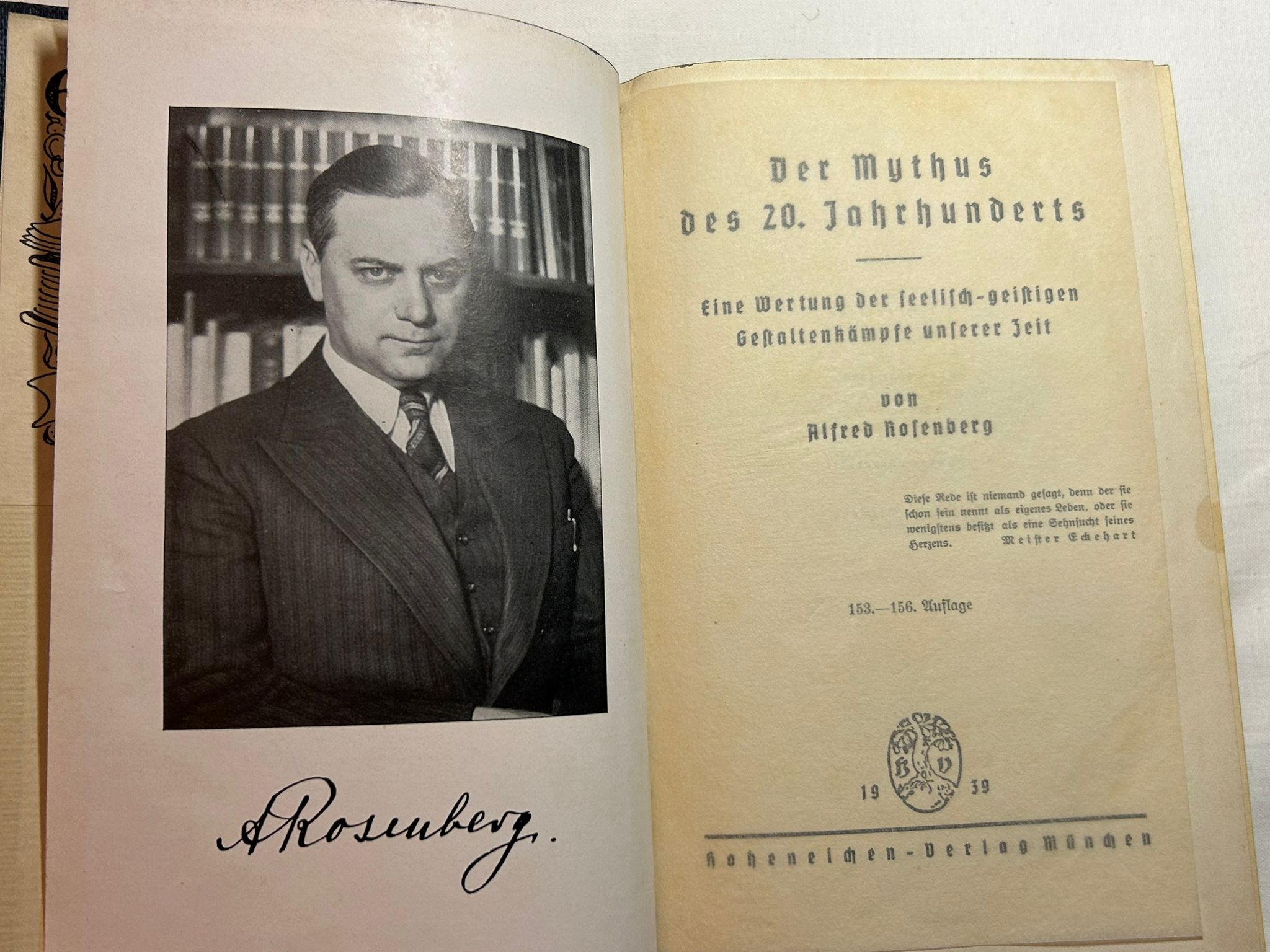 Boek Alfred Rosenberg Der Mythus des 20 Jahr hunderts