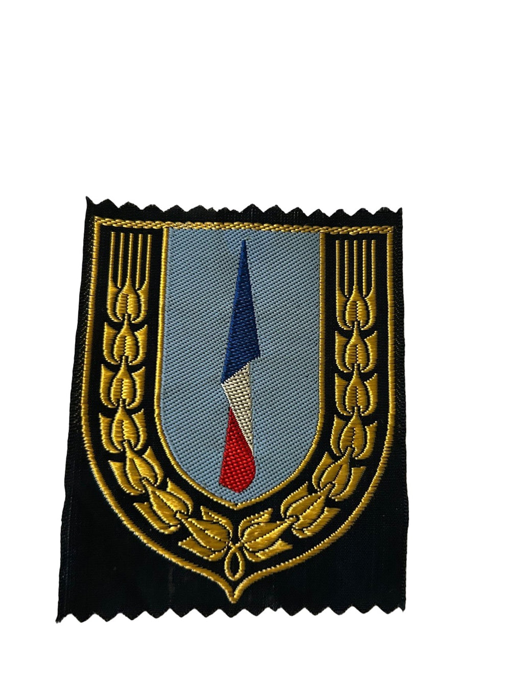 Stoffen insigne van de algemene “blauwe sector” of industriële sector van de Chantiers de Jeunesse (CJF), regering van Vichy, 1940–1944
