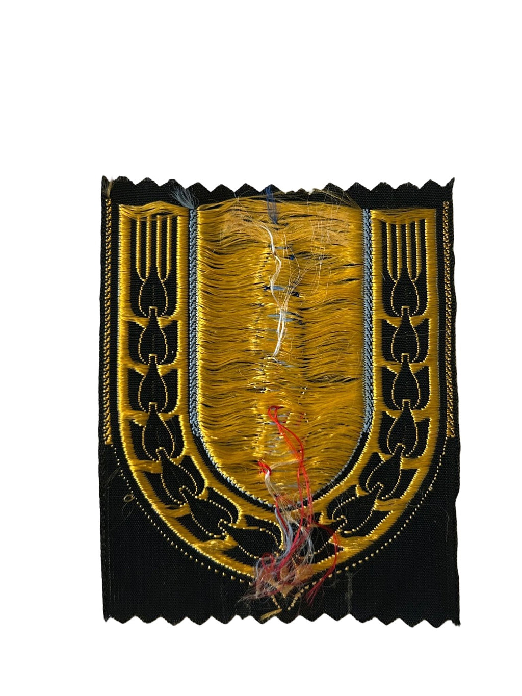 Stoffen insigne van de algemene “blauwe sector” of industriële sector van de Chantiers de Jeunesse (CJF), regering van Vichy, 1940–1944