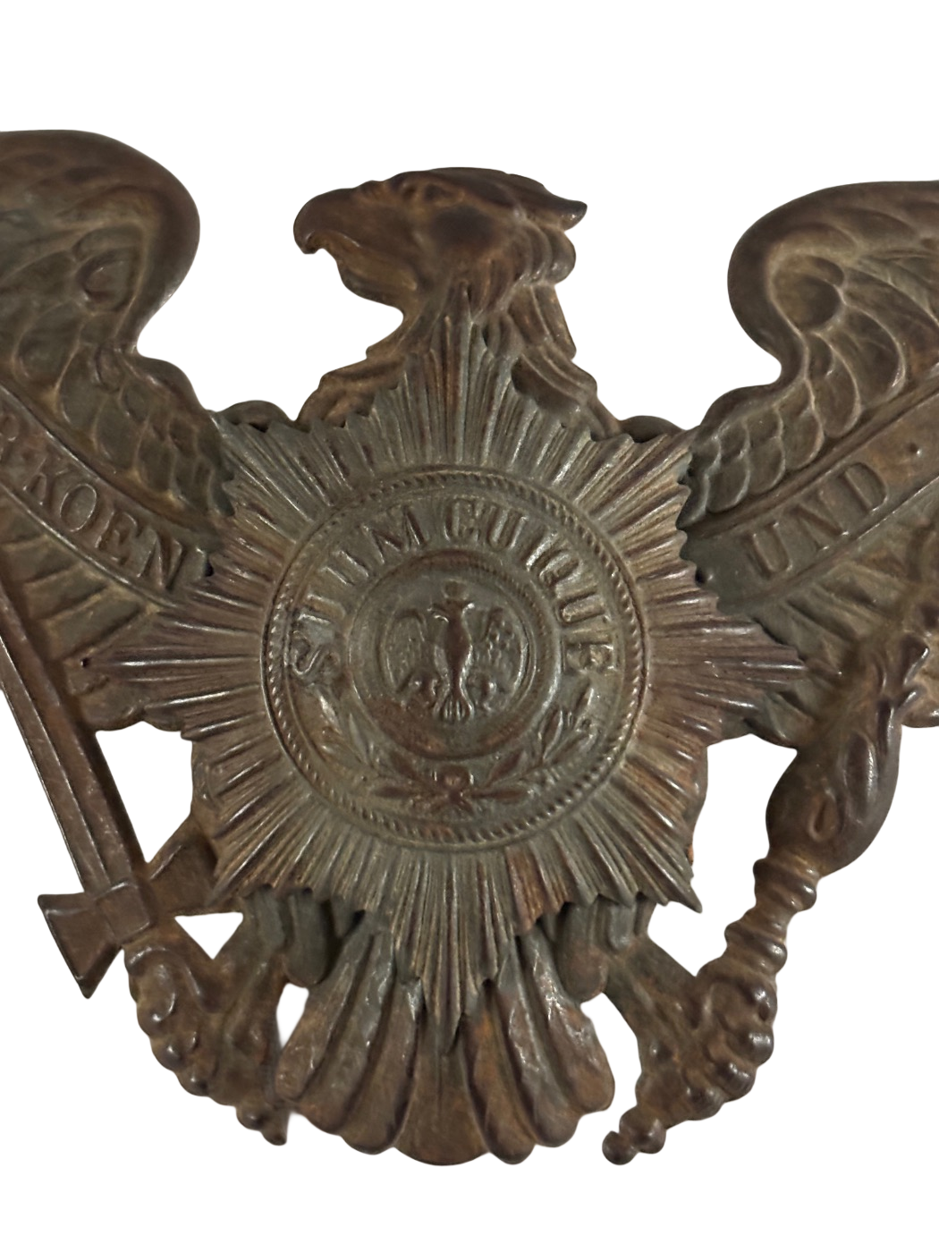 Pruisische manschappen Pickelhaube helmplaat WO1 Infanterie/artillerie