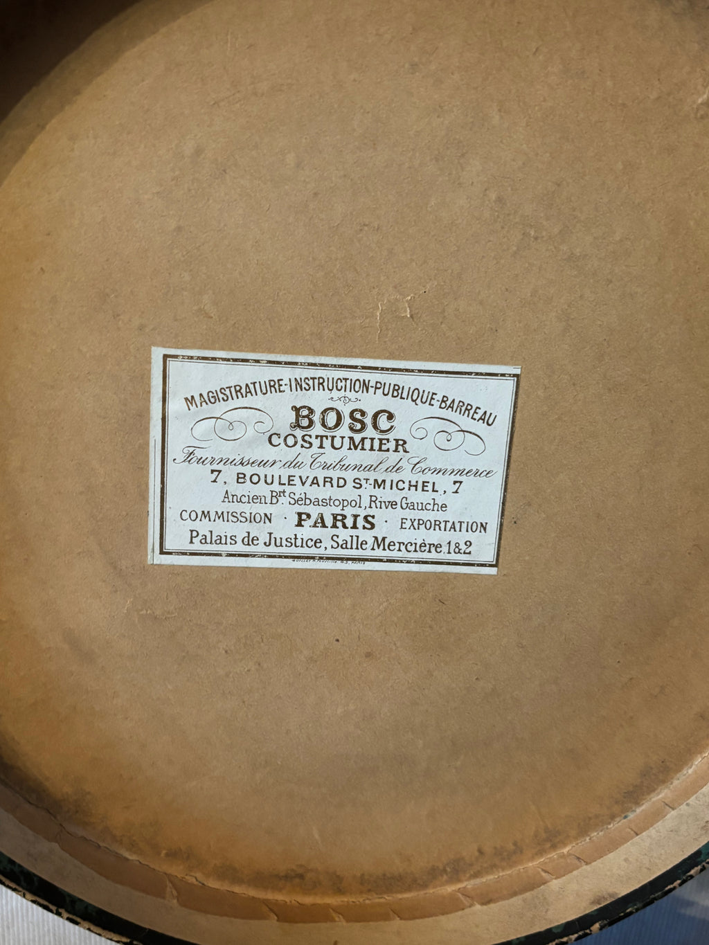 Antique French academic Toque with original box Paris ca. 1900