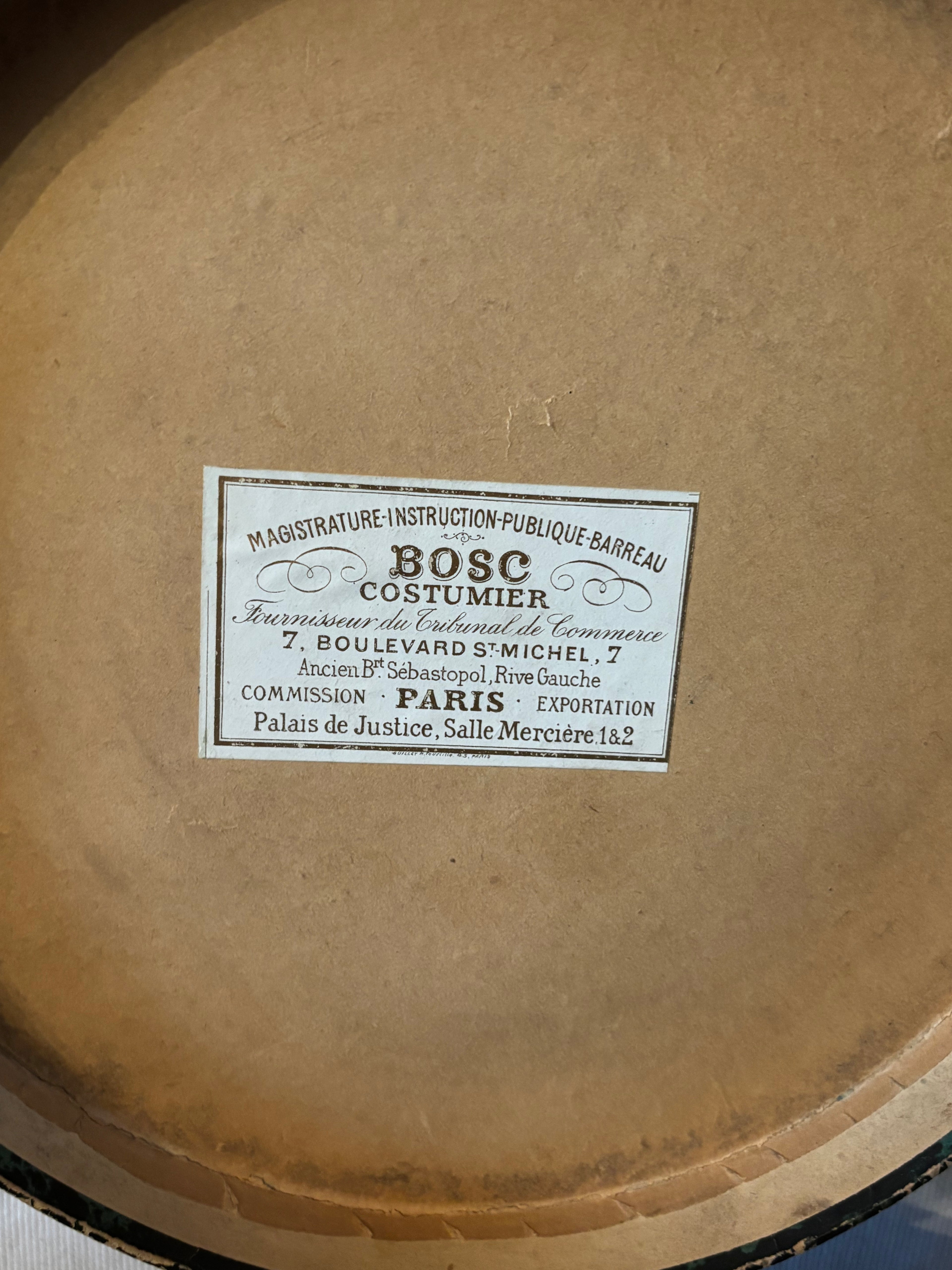 Antique French academic Toque with original box Paris ca. 1900