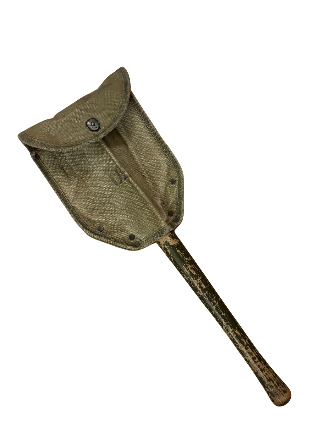 Pelle américaine M43 de la Seconde Guerre mondiale avec son transporteur