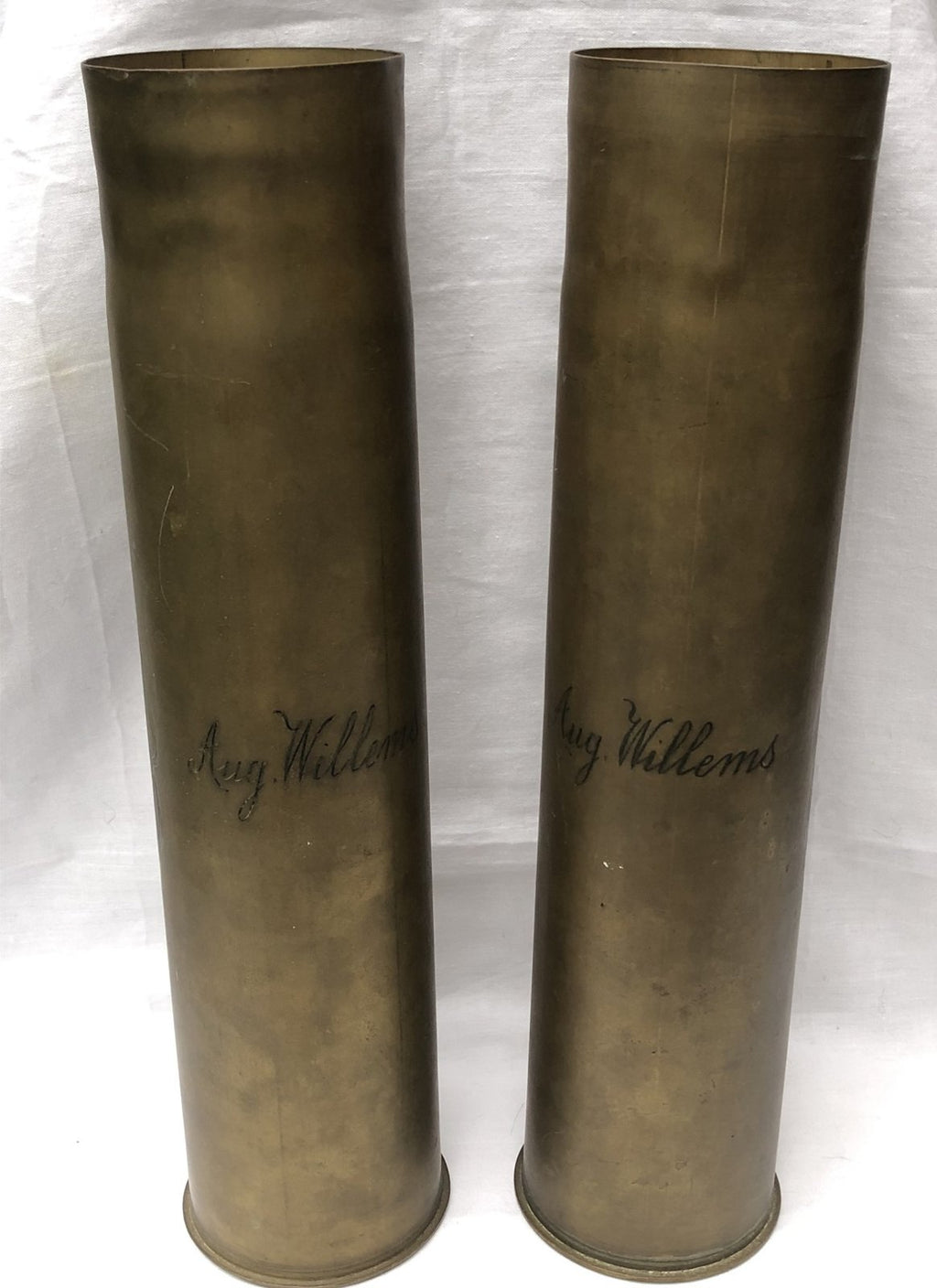 2x Koperen hulzen Slag om de Yser  1914-1918