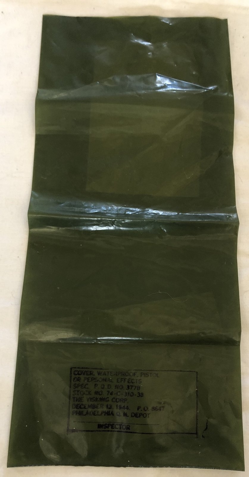 Cover waterproof pistol or personal effects 1944