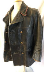 Zwart lederen motorrijders jas -50er jaren