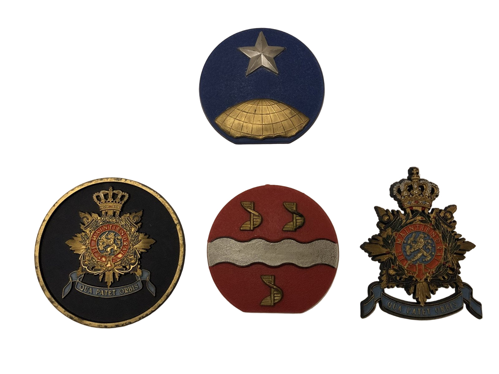 4x Wapenschildjes Korps Mariniers