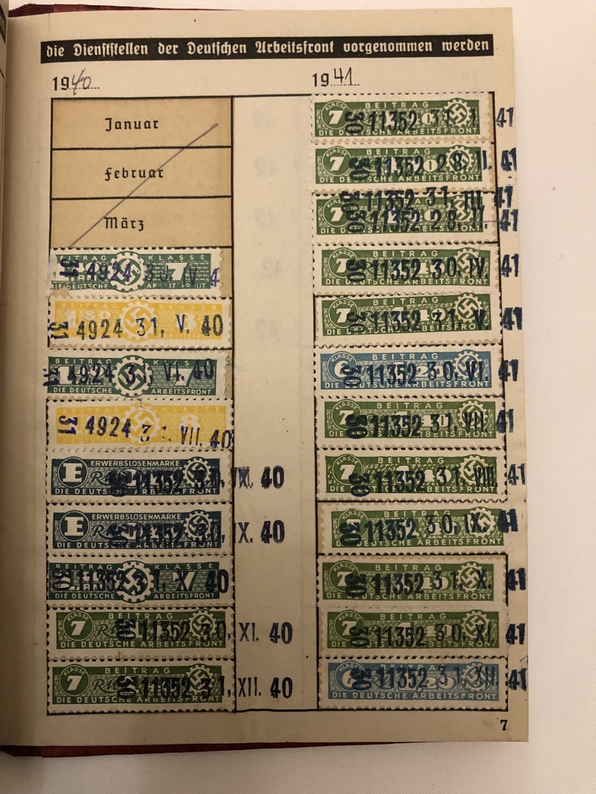 Die Deutsche Arbeitsfront Mitgliedsbuch wo2