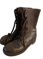 Bruin lederen gevechtslaarzen ,jaren 60