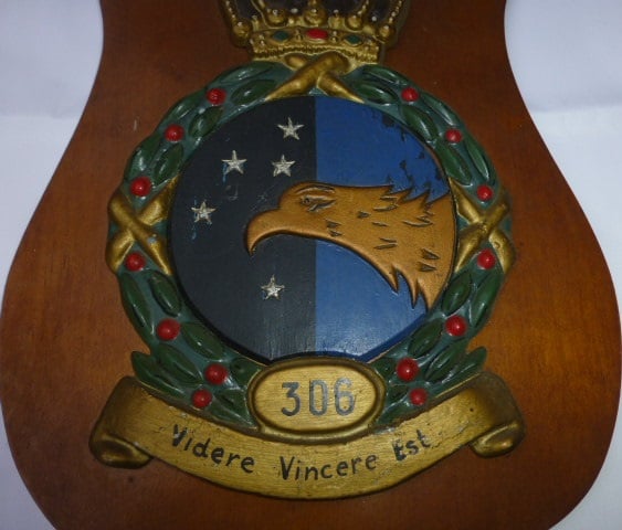 Uniek wandschild 306 Squadron KLU