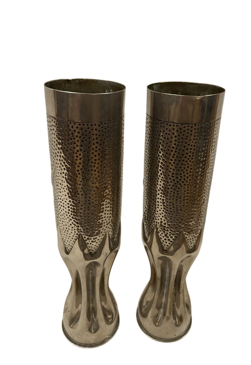 1 paar Bewerkte verchroomde  hulzen wo1