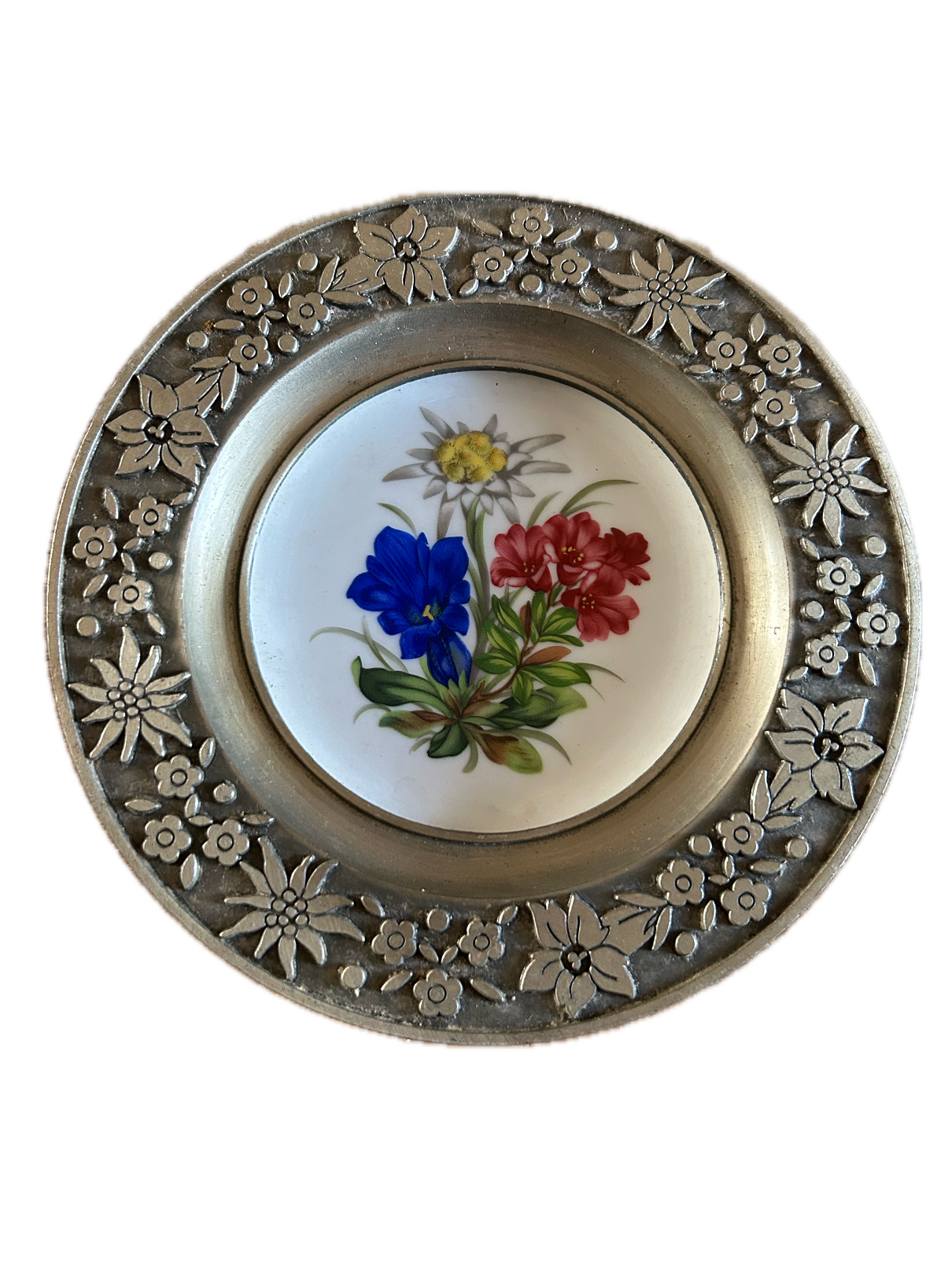 Antiek wandbordje met Edelweiss