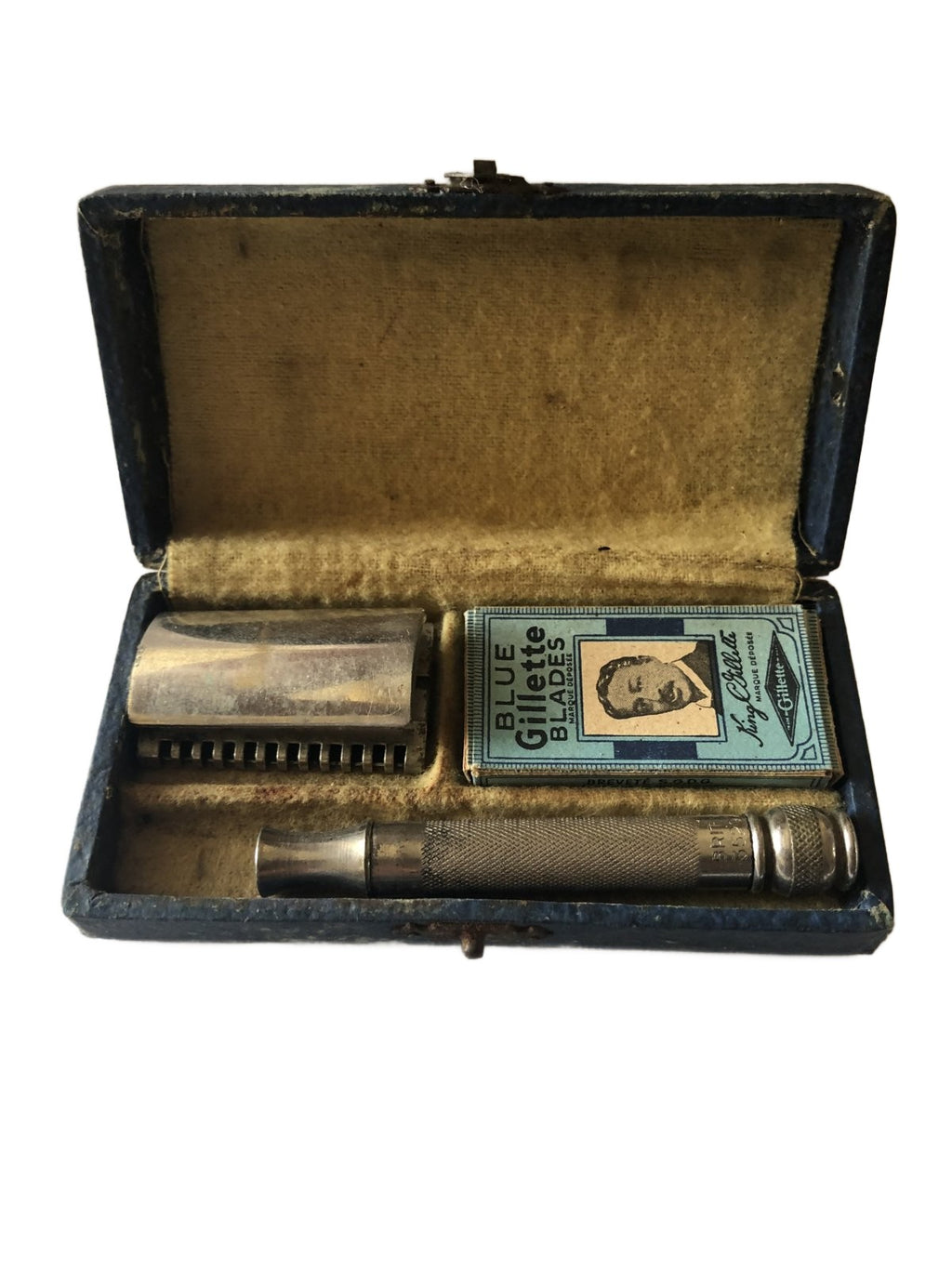 Gillette scheerkrabber in opbergdoosje 30er jaren