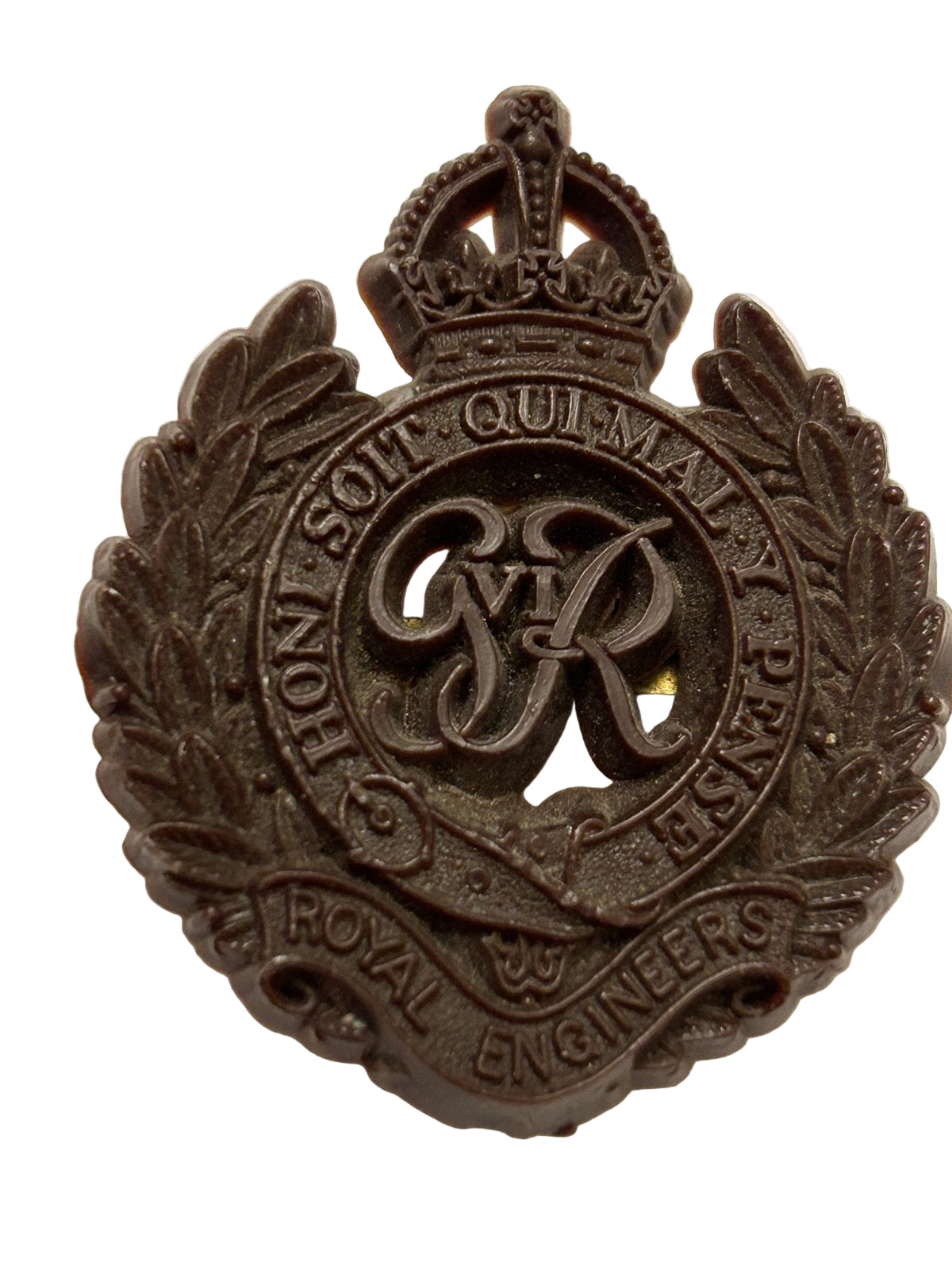 Scary. Royal Engineers cap badge ww2 – Hasenbos Militaria
