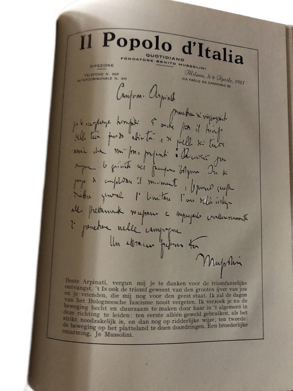 De Amsterdamse Keurkamer- Benito Mussolini