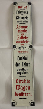 Geemailleerd deurschild  Fahrtax