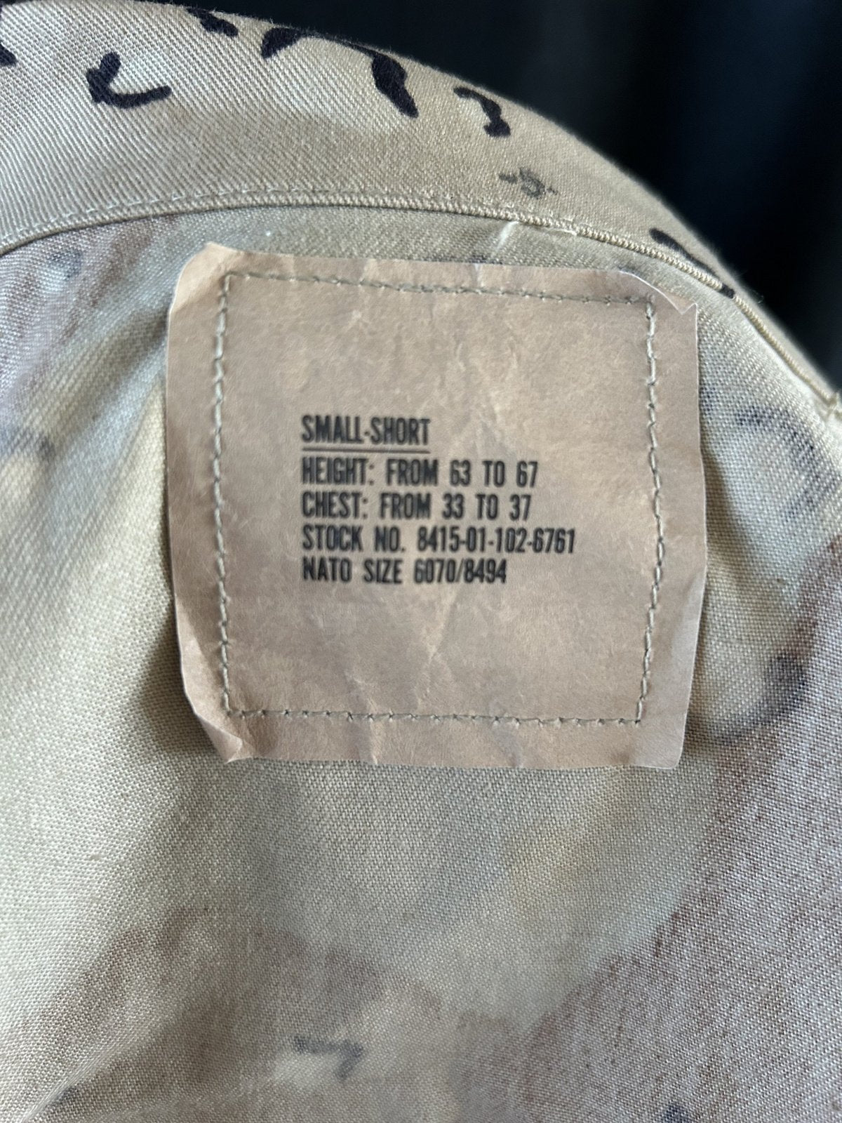 US Gevechts jasje Desert Storm Choclate chip camouflage