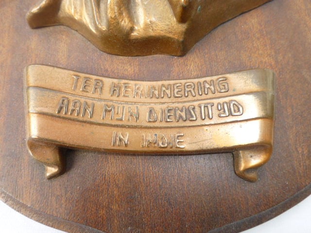 Plaquette Ter Herinnering aan mijn diensttijd in Indie