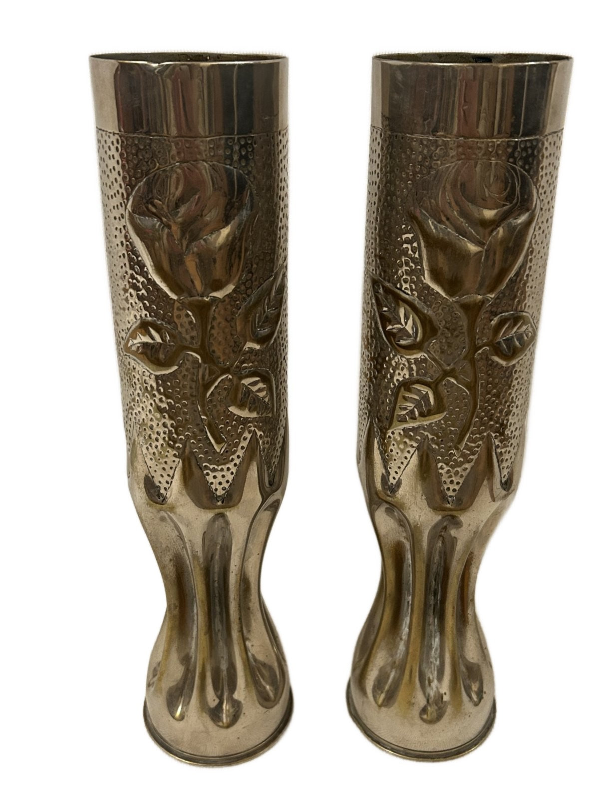 1 paar Bewerkte verchroomde  hulzen wo1