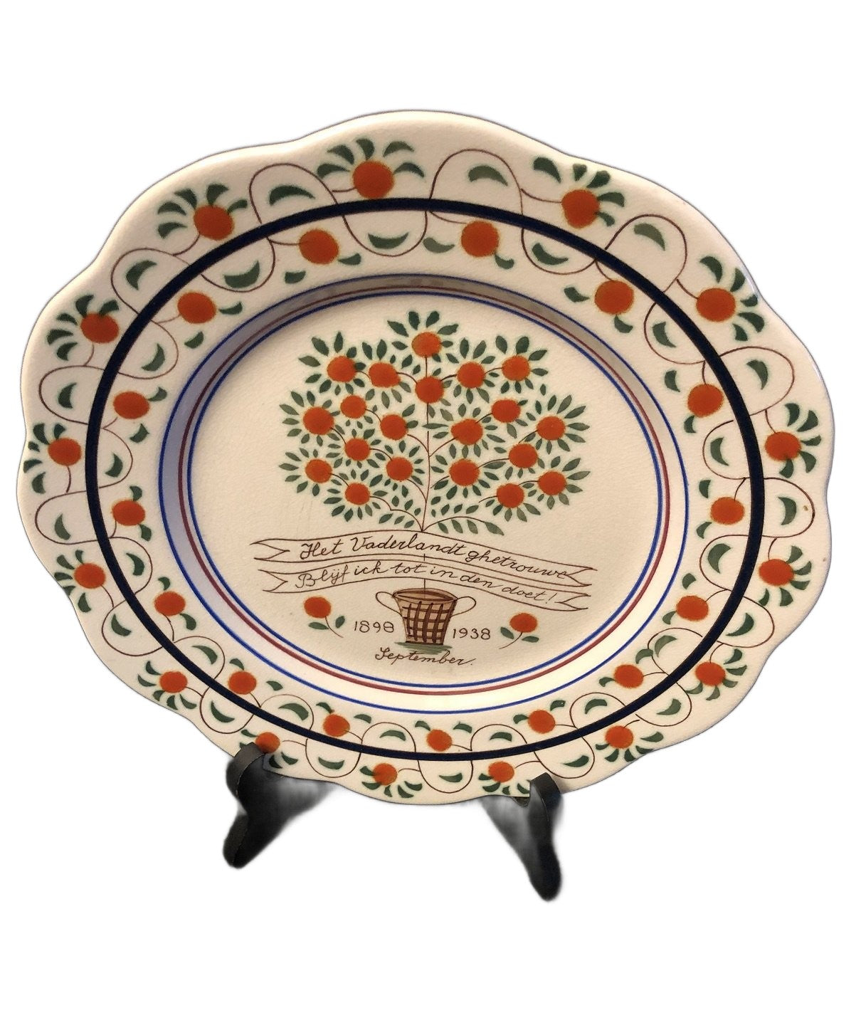 Jubileum bord Wilhelmina 1898-1938