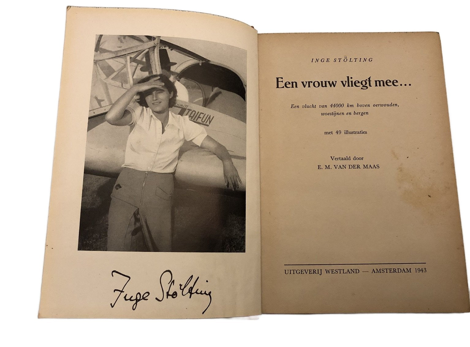 Boek Inge Stöling Een vrouw vliegt mee  -  uitgeverij " Westland"