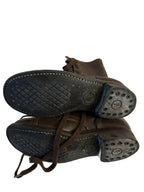 Bruin lederen gevechtslaarzen ,jaren 60