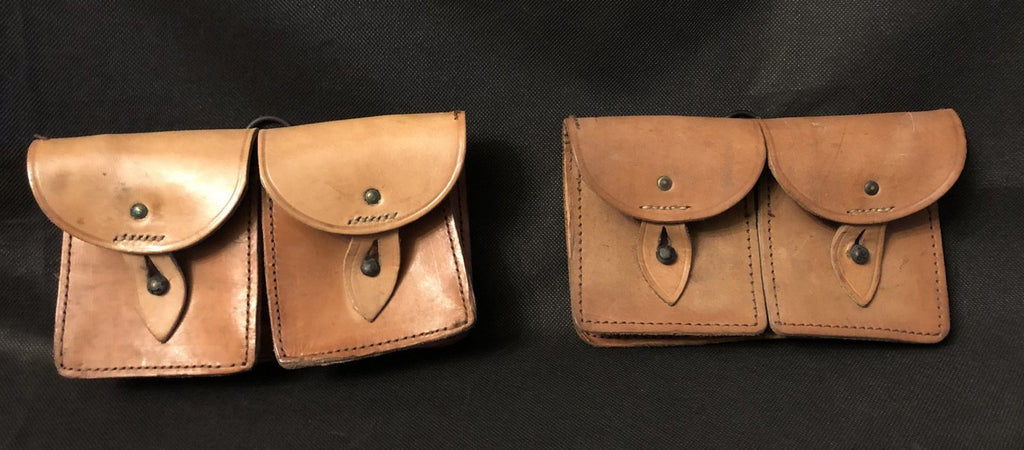 2x Bruin lederen MAS cartouchiere -36