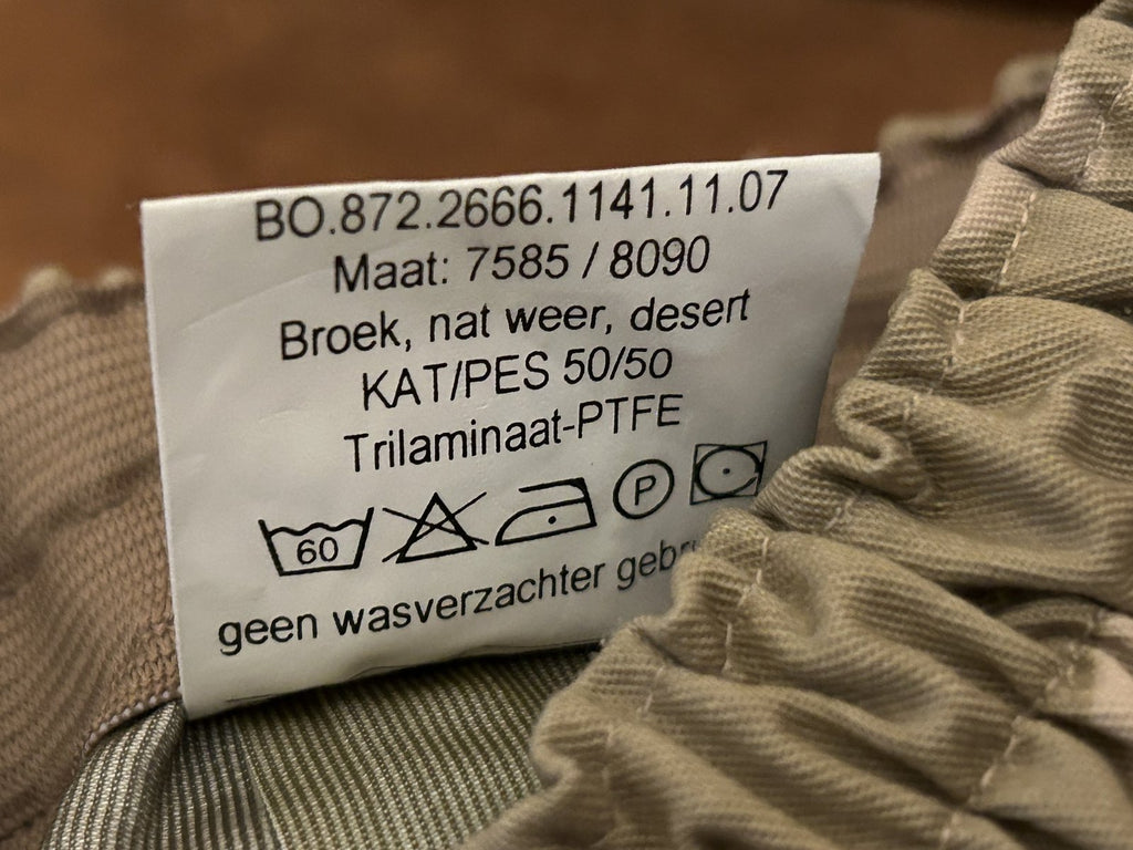 Regen broek Desert camouflage maat 7585/8090