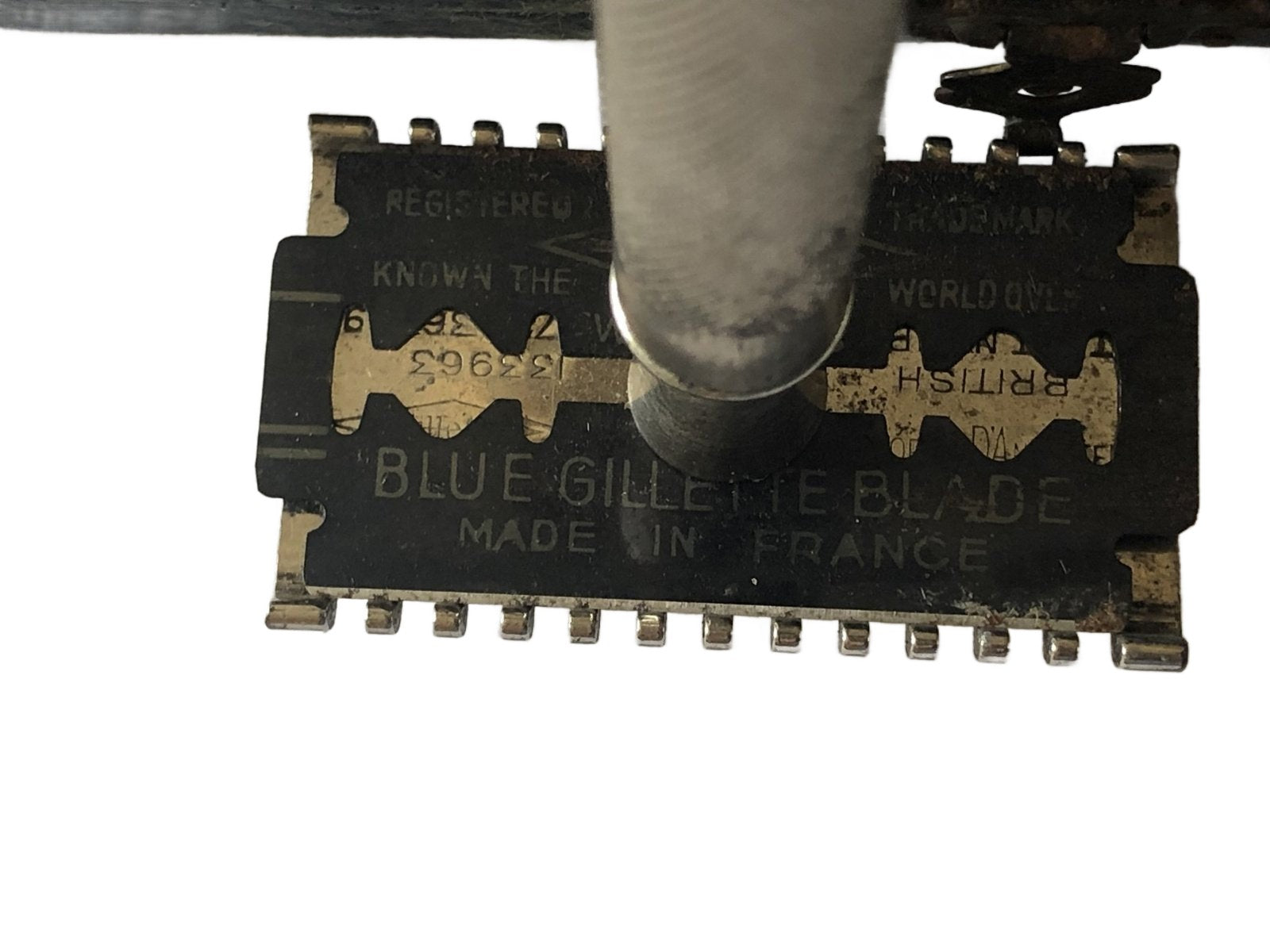 Gillette scheerkrabber in opbergdoosje 30er jaren