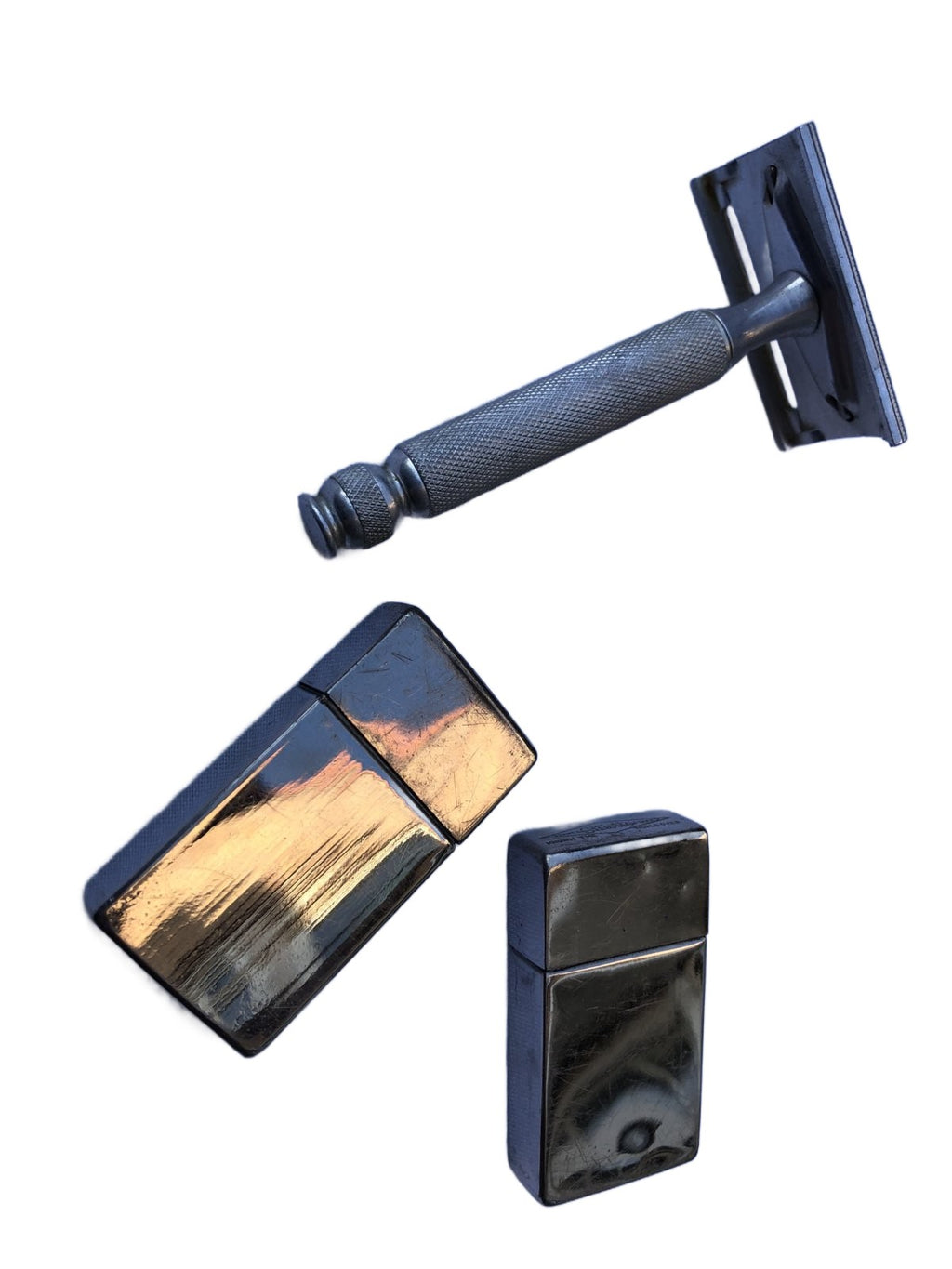 Gilette Scheerkrabber +metalen opbergdoos