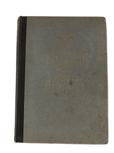 Fiche de règlement pour le territoire néerlandais occupé 1942